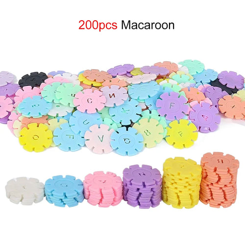 Interlocking Snowflake Building Blocks for Creative Play