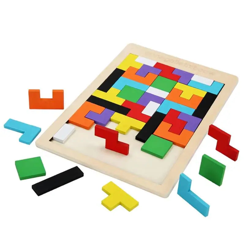 Colourful Tangram Wooden Puzzle Montessori Learning