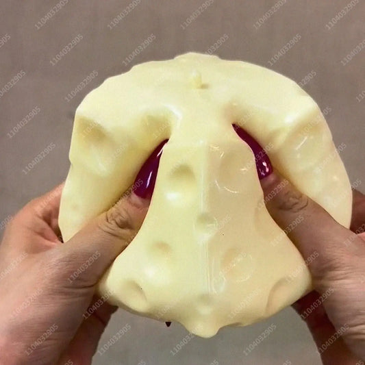 Jumbo Cheese Cube Stress Ball Big Cheese Shapeable Squeeze Ball