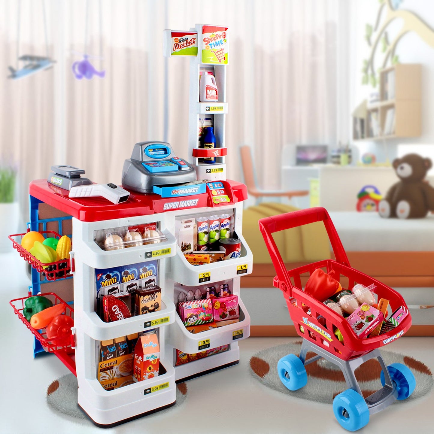 Keezi Kids Supermarket Pretend Role Playset