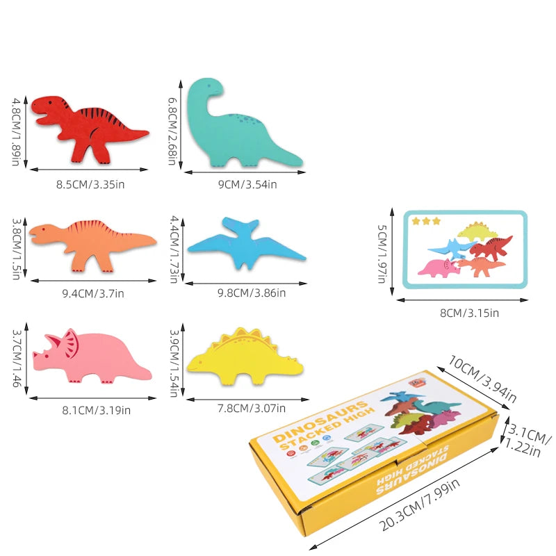 Wooden Animal Dinosaur Balance Stacking Toy