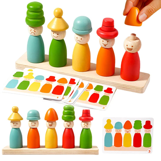 Colour Sorting Toys Montessori Wooden Early Learning