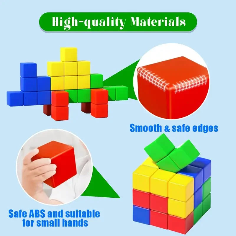 Magnetic Cube Tiles — 32-Piece Magnetic Building Set for Kids