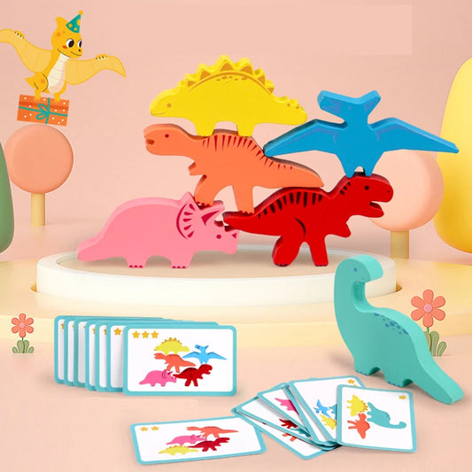 Wooden Animal Dinosaur Balance Stacking Toy