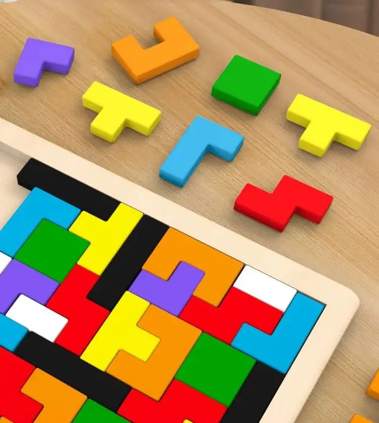 Colourful Tangram Wooden Puzzle Montessori Learning