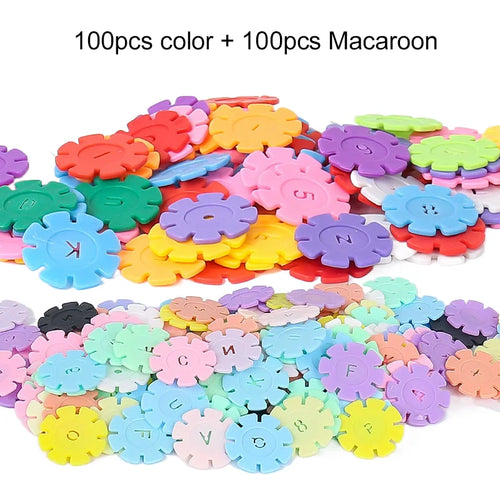Interlocking Snowflake Building Blocks for Creative Play