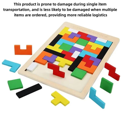 Colourful Tangram Wooden Puzzle Montessori Learning