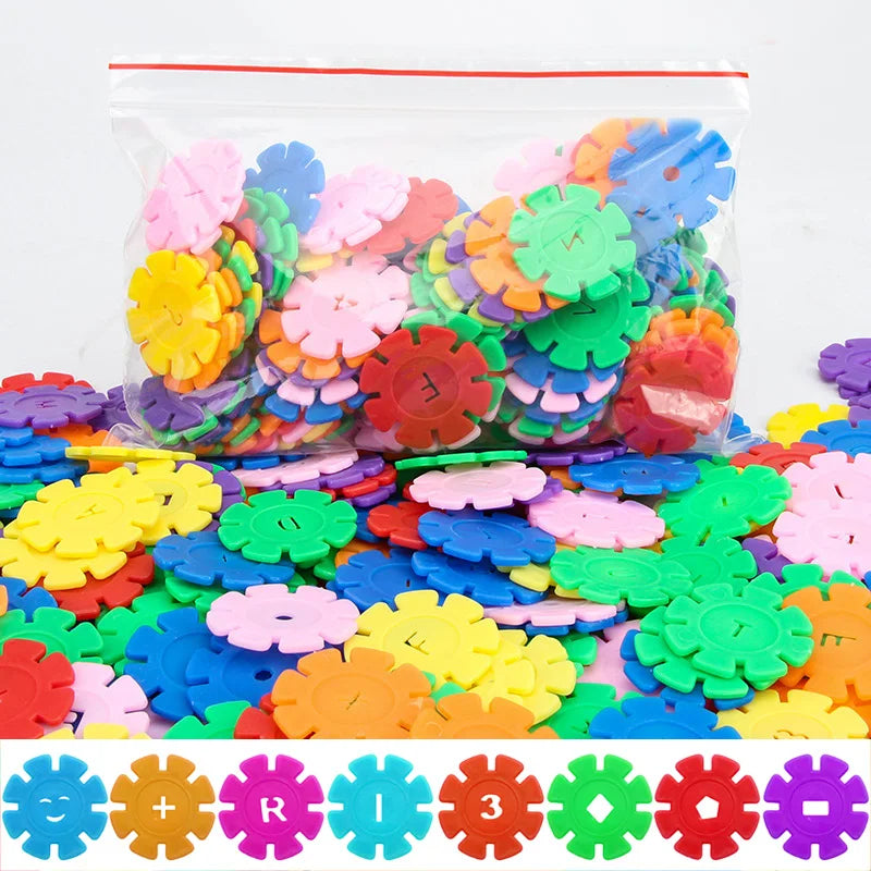 Interlocking Snowflake Building Blocks for Creative Play
