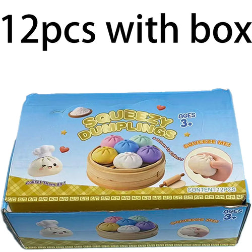 Colorful 6 Styles Glitter Dumpling Glitter Dumpling Squishy with Box