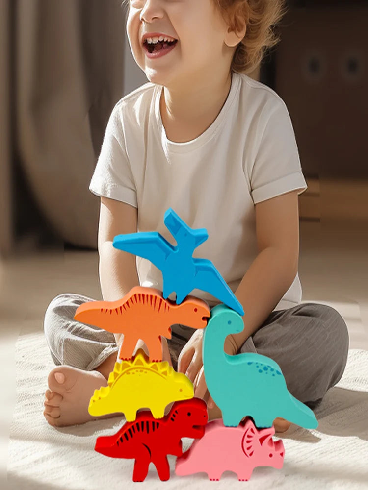 Wooden Animal Dinosaur Balance Stacking Toy