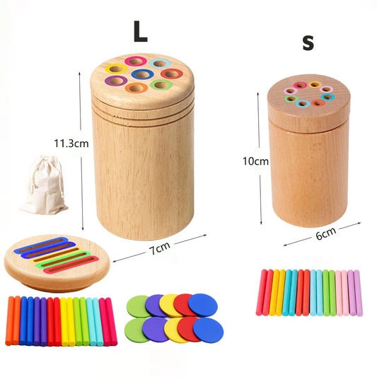 Montessori Wooden Toys Color Sorting Fine Motor Toys Shape Matching