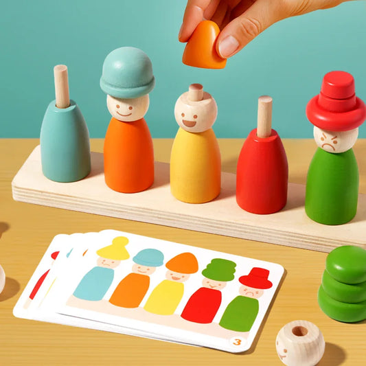 Colour Sorting Toys Montessori Wooden Early Learning