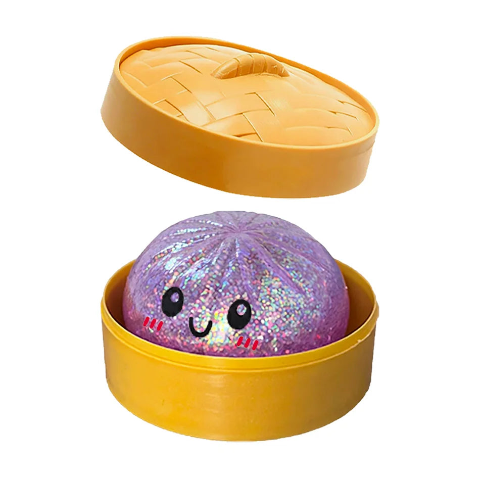Colorful 6 Styles Glitter Dumpling Glitter Dumpling Squishy with Box