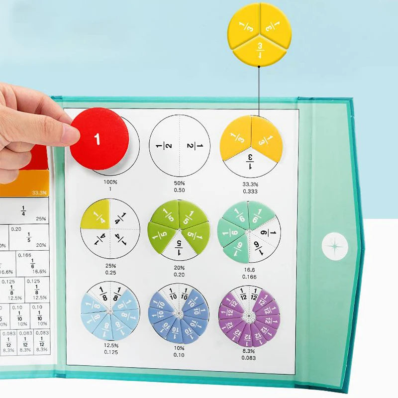 Magnetic Fraction Tiles Book Early Learning