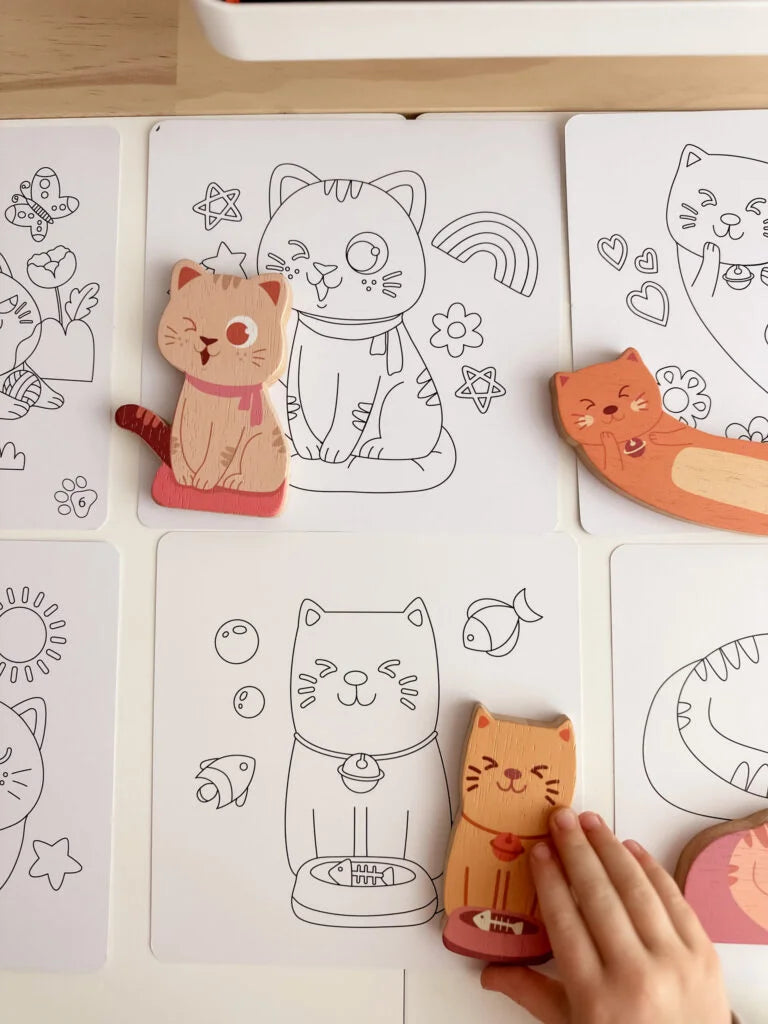 QToys Australia Cat Play Set & Colouring Activity